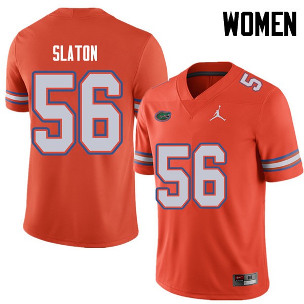 Jordan Brand Women #56 Tedarrell Slaton Florida Gators College Football Jersey Orange